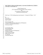 Cover of The Parking Mismatch Phenomena: Excessive Residential Parking and What to Do About It