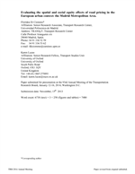 Cover of Evaluating the Spatial and Social Equity Effects of Road Pricing in the European Urban Context: Madrid Metropolitan Area, Spain