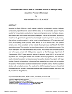 Cover of The Impact of the In-House Staff vs. Consultant Services on the Right of Way Acquisition Process in Mississippi