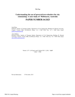 Cover of Understanding the Use of Powered Two-Wheelers for Commuting: Case Study of Melbourne, Australia