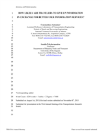 Cover of How Likely Are Travelers to Give Up Information in Exchange for Better User Information Services?