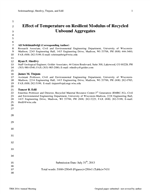 Cover of Effect of Temperature on Resilient Modulus of Recycled Unbound Aggregates
