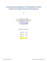 Cover of Transforming Washington DC's Parking Meter Program Using Lean Six Sigma Based Asset Management
