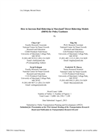 Cover of How to Increase Rail Ridership in Maryland? Direct Ridership Models (DRM) for Policy Guidance