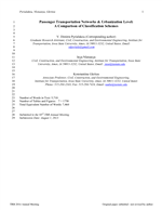 Cover of Passenger Transportation Networks & Urbanization Level: A Comparison of Classification Schemes