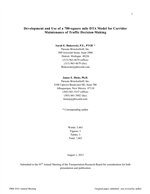 Cover of Development and Use of a 700-square mile DTA Model for Corridor Maintenance of Traffic Decision-Making