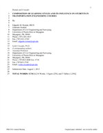Cover of Composition of Learning Styles and Its Influence on Students in Transportation Engineering Courses