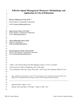 Cover of Effective Speed Management Measures: Methodology and Application in City of Edmonton, Canada