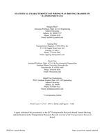 Cover of Statistical Characteristics of Wrong-Way Driving Crashes on Illinois Freeways