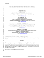 Cover of Area Based Freight Trip Generation Models