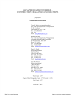 Cover of Alexander Hamilton Bridge--Construction Challenges and Solutions