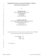 Cover of Modeling Injury Outcomes of Crashes Involving Heavy Vehicles in 
Rural and Urban Settings in Texas
