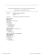 Cover of Development and Implementation of a Long Range Transportation Plan for the Northeast Region of the National Park Service