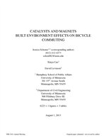 Cover of Catalysts and Magnets Built Environment Effects on Bicycle Commuting