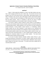 Cover of Application of System Dynamic Simulation Modeling in Road Safety