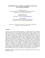Cover of Optimizing Signal Timings to Improve Safety of Signalized Arterials
