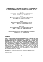 Cover of Characteristics and Insecurity of Violation Behavior of Non-motorists at Signalized Intersections in China