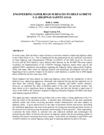 Cover of Engineering Safer Road Surfaces to Help Achieve U.S. Highway Safety Goal