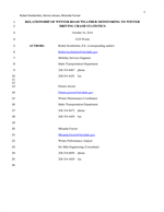Cover of Relationship of Winter Road Weather Monitoring to Winter Crash Statistics