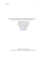 Cover of Pilot Study: Pavement Visual Condition and Friction as a Performance Measure for Winter Operations