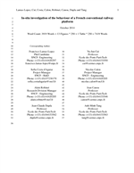 Cover of In-situ investigation of the behaviour of a French conventional railway platform