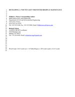 Cover of Developing a "Top Ten List" for Winter Highway Maintenance