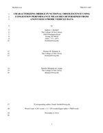 Cover of Characterizing Bridge Functional Obsolescence Using Congestion Performance Measures Determined from Anonymous Probe Vehicle Data