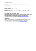 Cover of Measuring the Effects of Traffic Congestion on Fuel Consumption