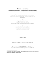 Cover of Data as a resource: real-time predictive analytics for bus bunching