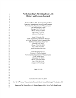 Cover of North Carolina’s First Quadrant Left: History and Lessons Learned
