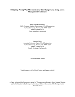 Cover of Mitigating Wrong-Way Movements near Interchange Areas Using Access Management Techniques