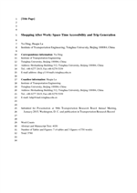 Cover of Shopping After Work: Space Time Accessibility and Trip Generation