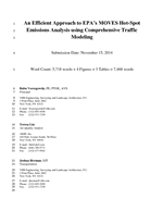 Cover of An Efficient Approach to EPA’s MOVES Hot-Spot Emissions Analysis Using Comprehensive Traffic Modeling