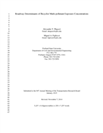 Cover of Roadway Determinants of Bicyclist Multi-pollutant Exposure Concentrations