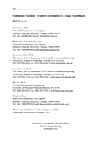 Cover of Optimizing Passenger Transfer Coordination in a Large Scale Rapid Rail Network