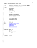 Cover of The Impacts of Visual Stability Index on Flowability and Segregation Properties of Self – Consolidating Concrete