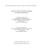 Cover of A Framework to Integrate On-Road Bikeway Maintenance into Pavement Management Practices