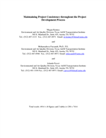 Cover of Maintaining Project Consistency Throughout the Project Development Process