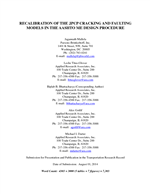 Cover of Recalibration of the JPCP Cracking and Faulting Models in the AASHTO ME Design Procedure