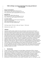 Cover of NDE for Bridge Assessment using Image Processing and Infrared Thermography