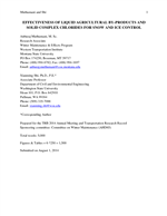 Cover of Effectiveness of Liquid Agricultural By-Products and
Solid Complex Chlorides for Snow and Ice Control