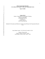 Cover of Citizen Transportation Education: A Case Study of the Portland’s Traffic and Transportation Course