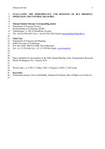 Cover of Evaluating the Performance and Benefits of Bus Priority, Operation and Control Measures