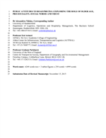 Cover of Public Attitudes to Road Pricing: Exploring the Role of Older Age, Pro-sociality, Social Norms and Trust