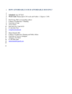 Cover of How Affordable Is HUD Affordable Housing?
