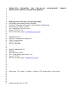 Cover of Predicting Priorities for Installing Over-Height Vehicle Detection/Warning Systems for Bridges