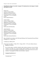 Cover of Quantifying the changes of travellers’ transport CO₂ emissions due to the changes of weather and climate in Sweden