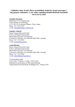 Cover of Validation Study of Naïve Bayes Probabilistic Model for Transit Passengers’ Trip Purpose Estimation: Case Study Exploiting Detailed Brisbane Household Travel Survey Data