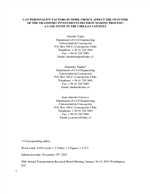 Cover of Can Personality Factors in Mode Choice Affect the Outcome of the Transport Investments Decision Making Process? A Case Study in the Chilean Context