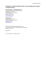 Cover of Evaluation of an Electric Bike Pilot Project at Three Employment Campuses in Portland, Oregon